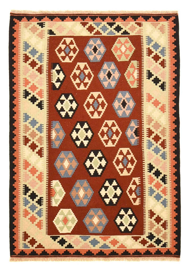 Kelim Fars Teppich 103x149cm - mehrfarbig