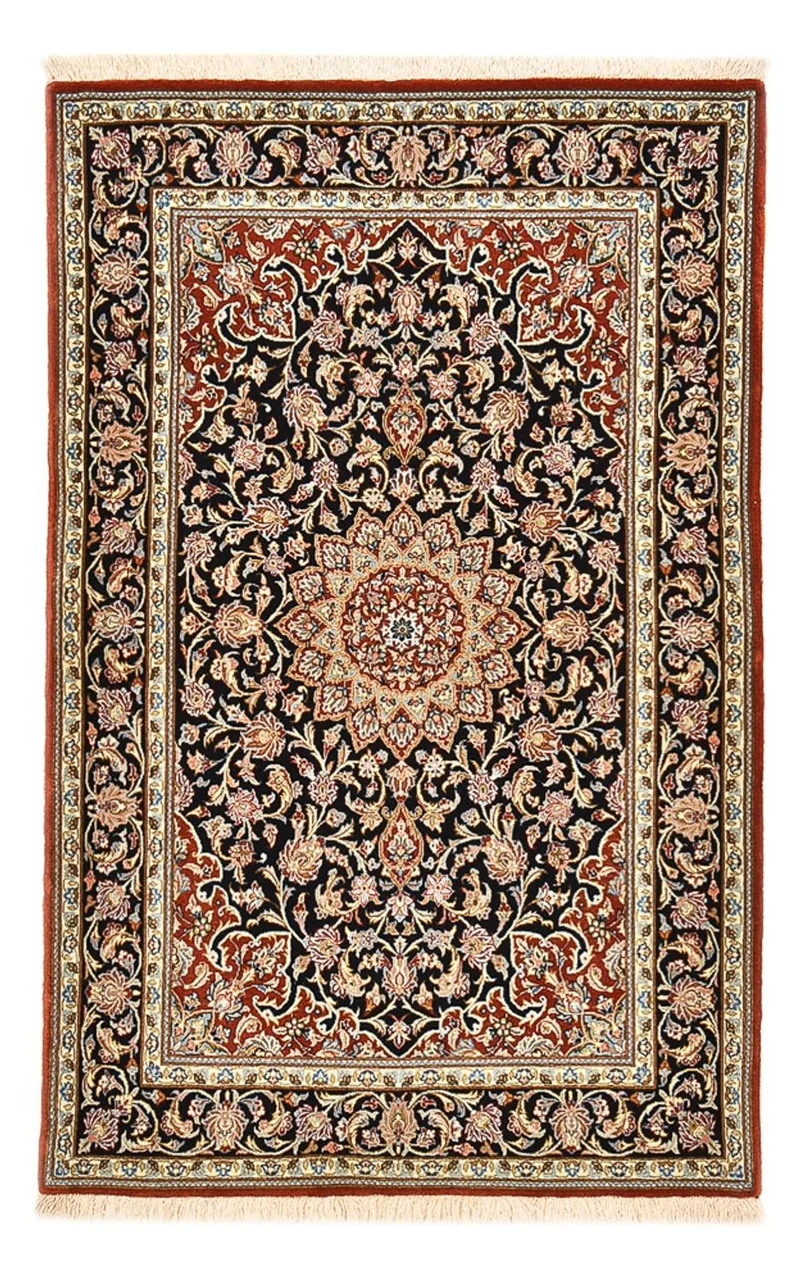 Isfahan Teppich 103x158cm - Perserteppich - dunkelblau