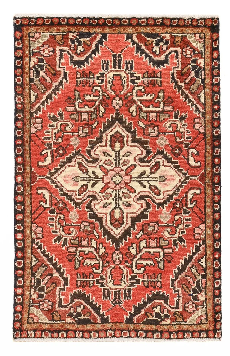 Hamadan Teppich 60x93cm - Perserteppich - rot