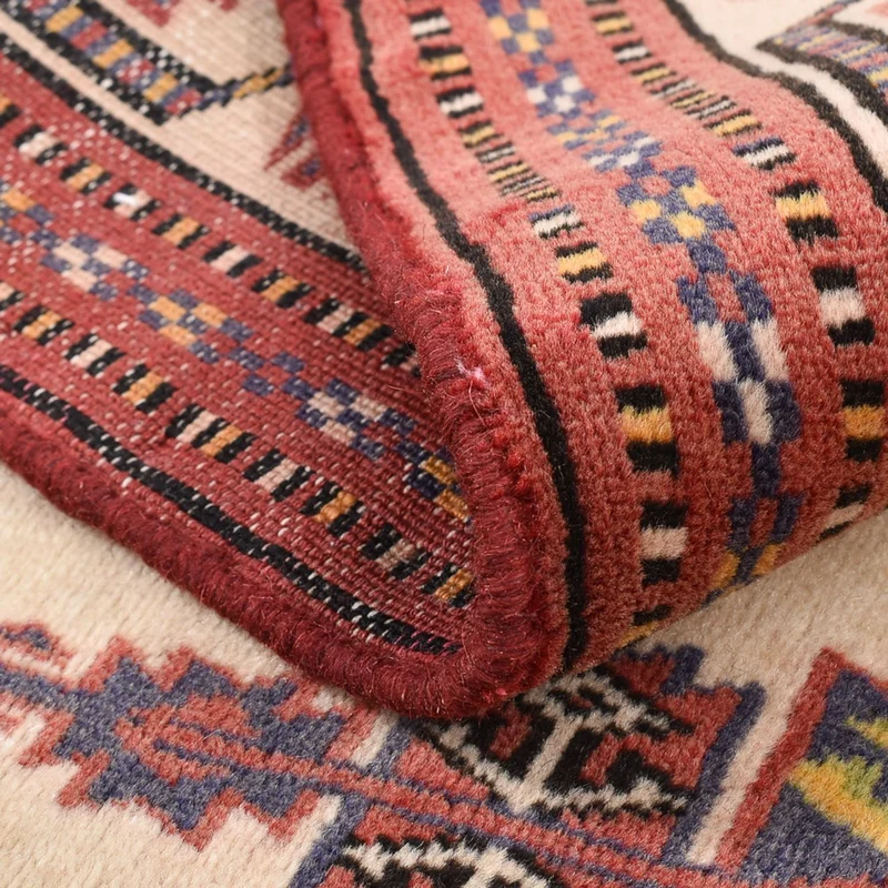Turkaman Teppich 92x120cm - Orientteppich - hellrot