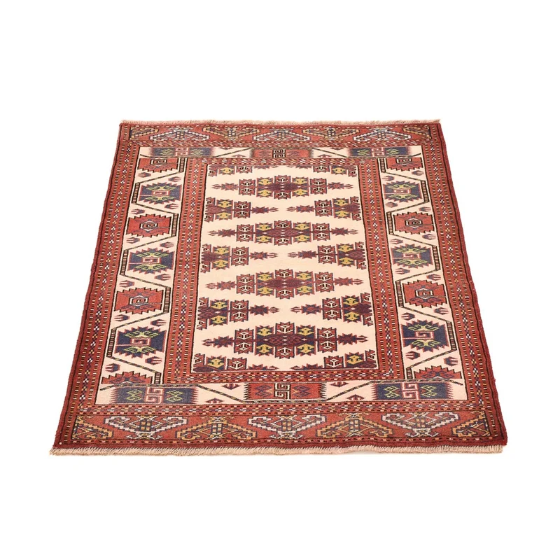Turkaman Teppich 92x120cm - Orientteppich - hellrot