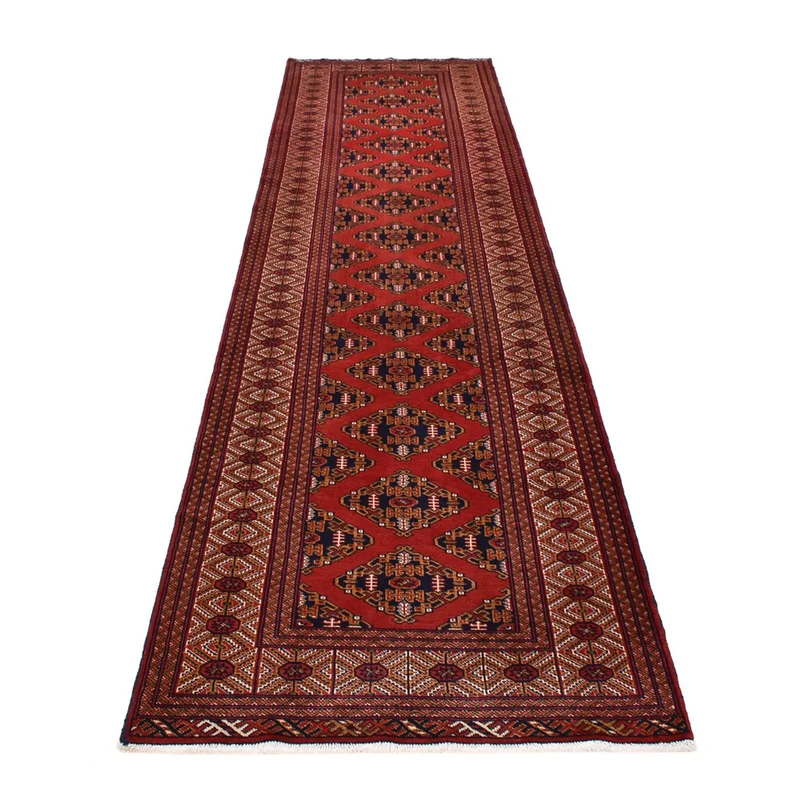 Turkaman Teppich 104x377cm - Orientteppich - dunkelrot