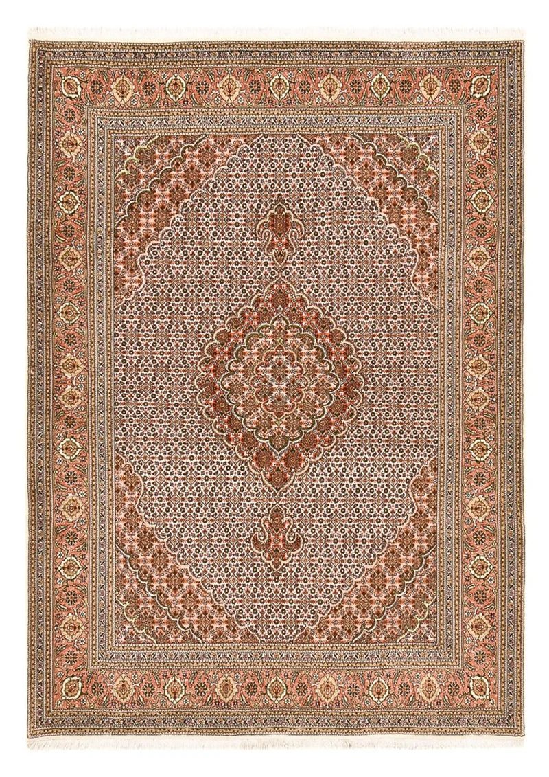Täbriz - 50 Raj Teppich 151x210cm - Perserteppich - rost