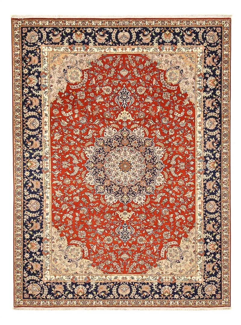 Täbriz - 50 Raj Teppich 252x342cm - Perserteppich - rot