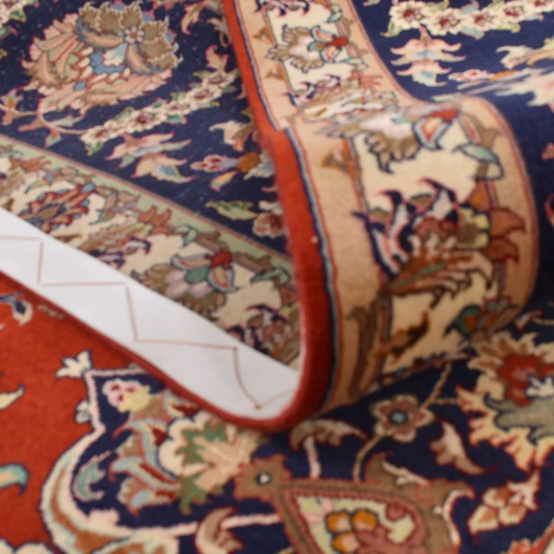 Täbriz - 50 Raj Teppich 252x342cm - Perserteppich - rot
