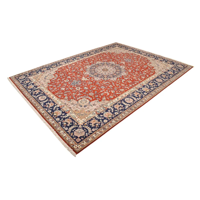 Täbriz - 50 Raj Teppich 252x342cm - Perserteppich - rot