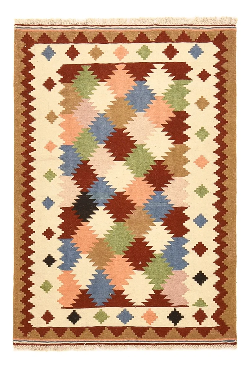 Kelim Fars Teppich 97x146cm - mehrfarbig