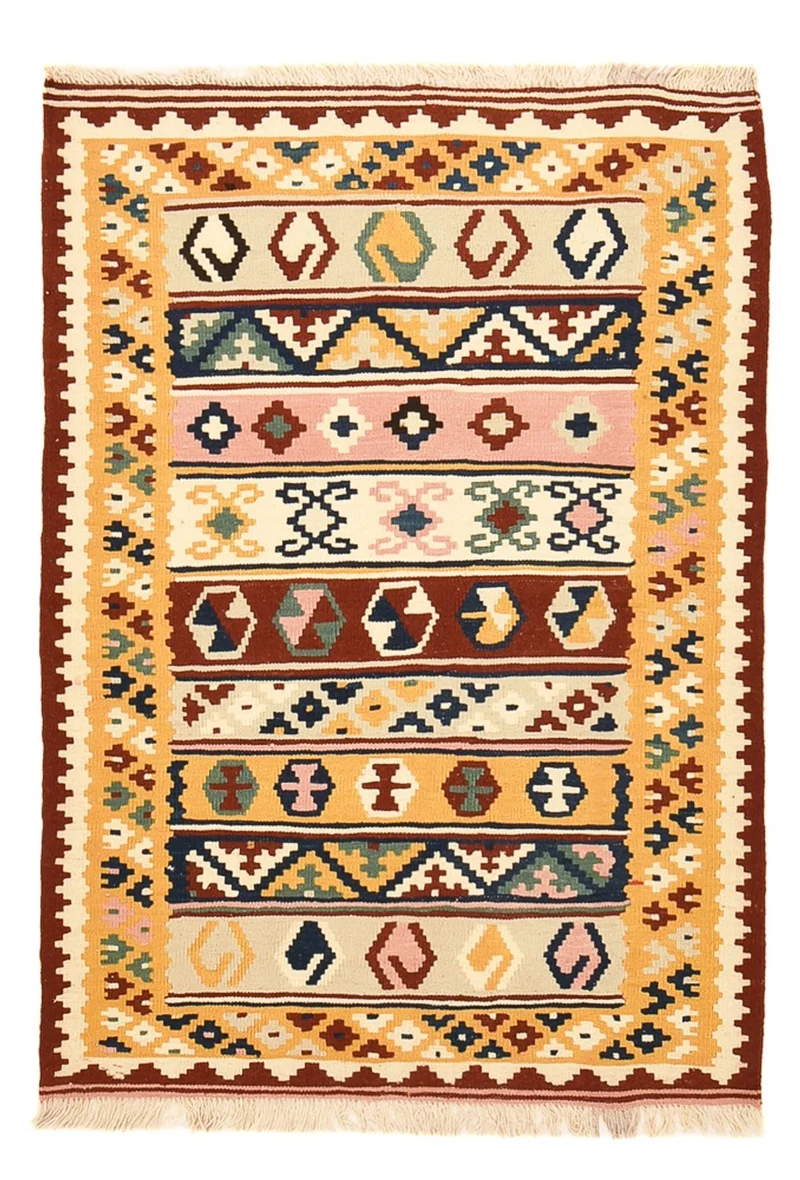 Kelim Fars Teppich 105x144cm - mehrfarbig