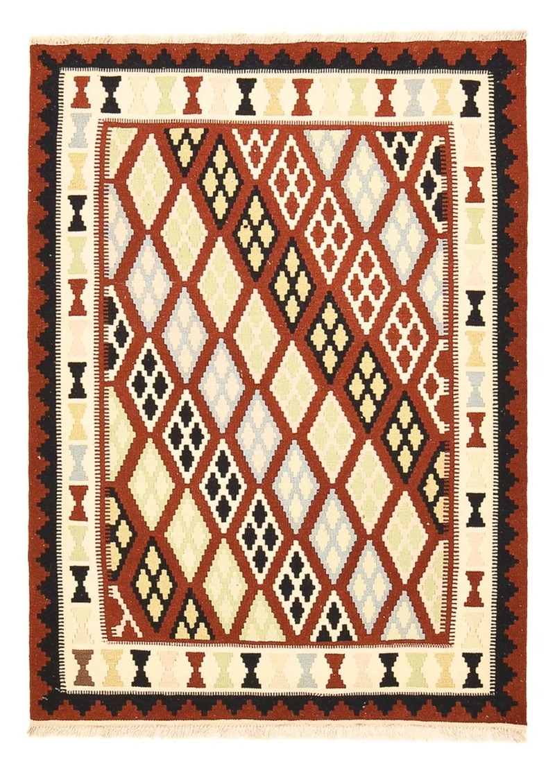 Kelim Fars Teppich 105x147cm - mehrfarbig