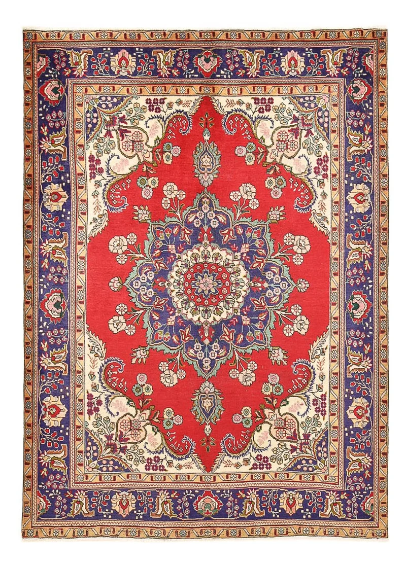 Täbriz Teppich 209x294cm - Perserteppich - rot