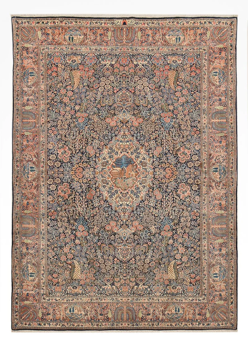 Rafsanjan Teppich 200x290cm - Perserteppich - dunkelblau