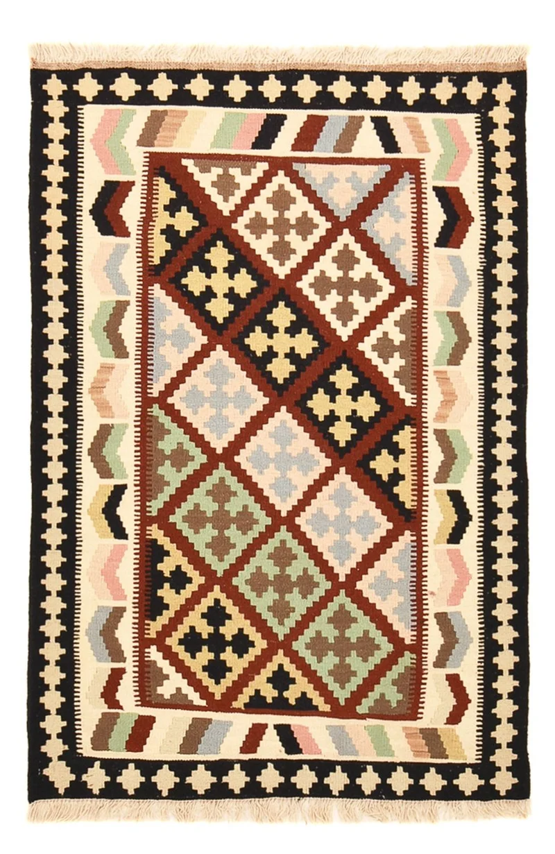 Kelim Fars Teppich 98x145cm - mehrfarbig