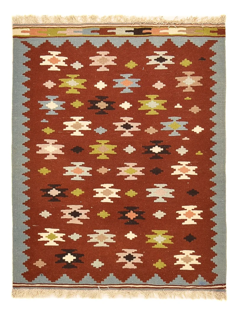 Kelim Fars Teppich 100x134cm - mehrfarbig