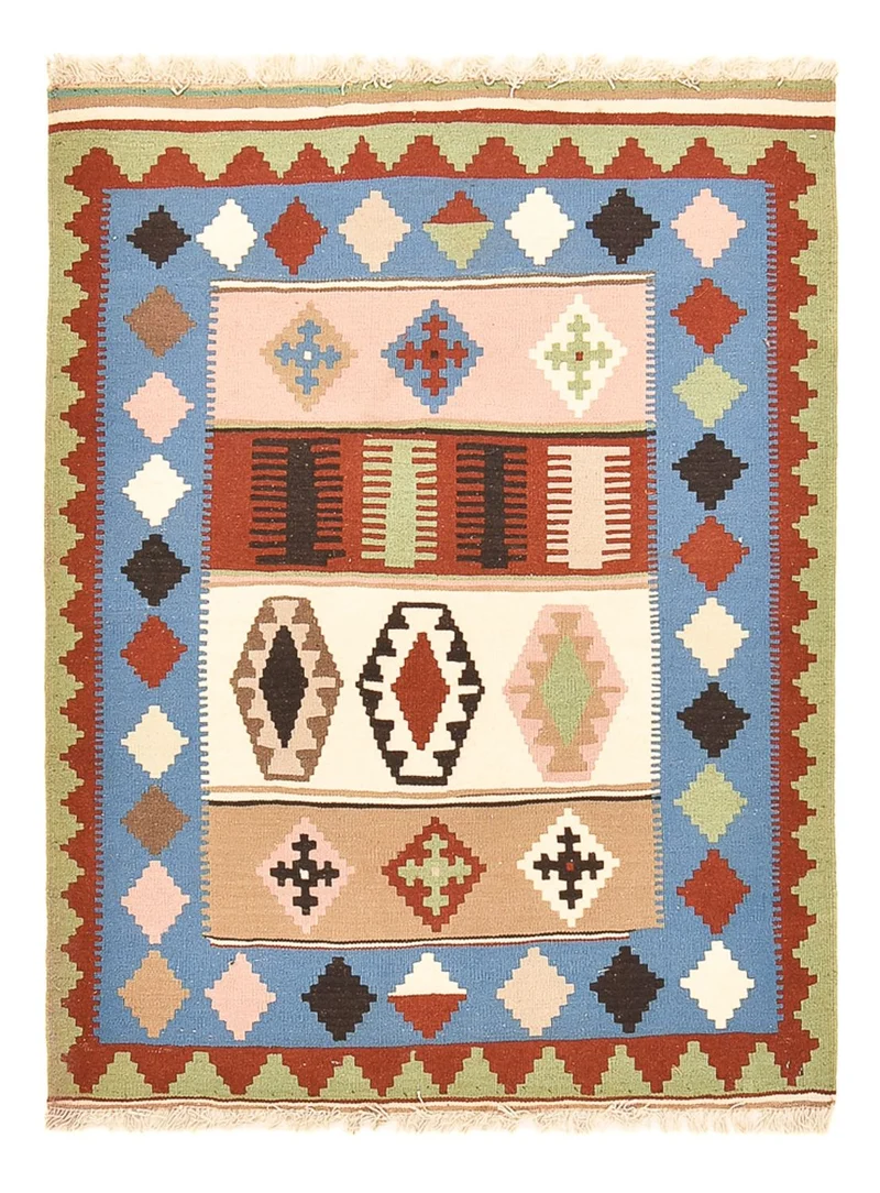 Kelim Fars Teppich 103x140cm - mehrfarbig