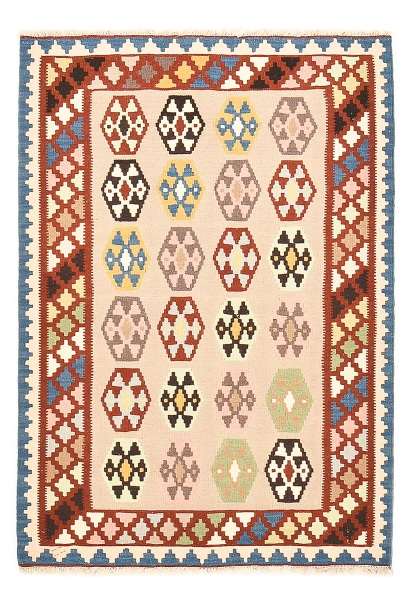 Kelim Fars Teppich 103x146cm - mehrfarbig