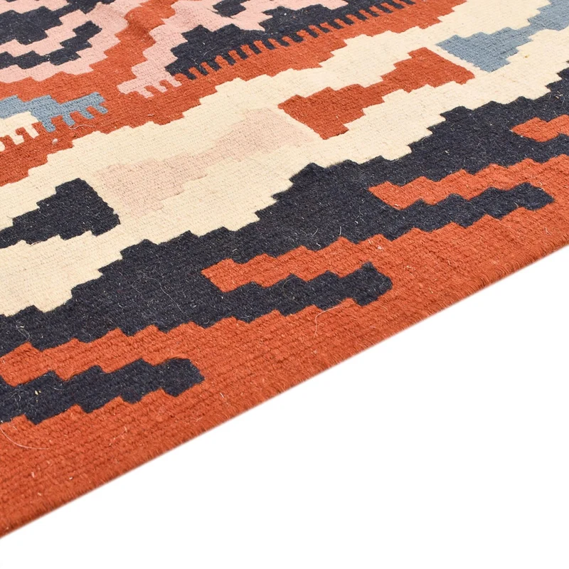 Kelim Fars Teppich 100x141cm - mehrfarbig