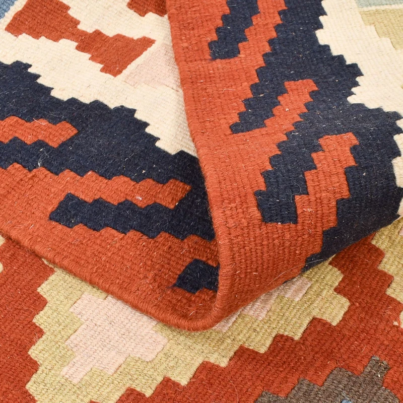 Kelim Fars Teppich 100x141cm - mehrfarbig
