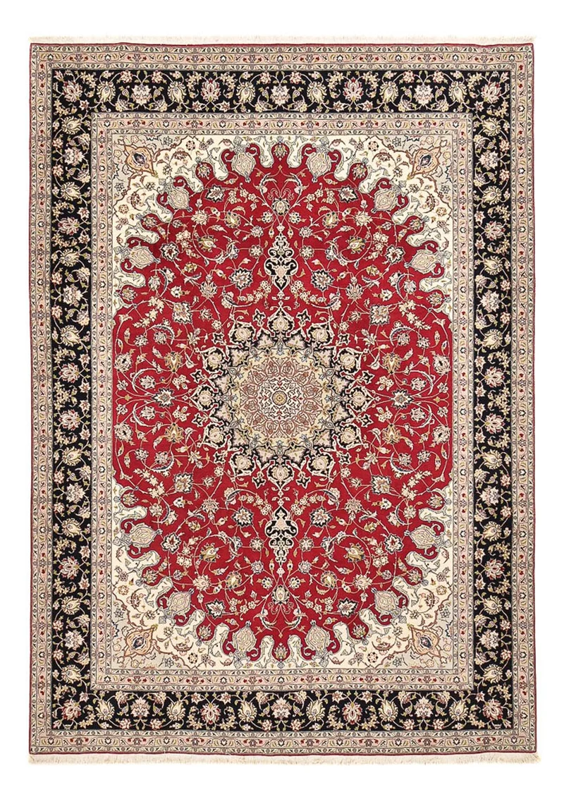Täbriz - 50 Raj Teppich 250x357cm - Perserteppich - rot