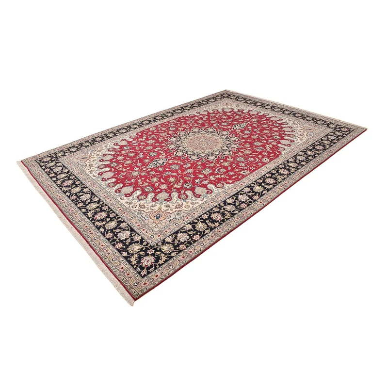 Täbriz - 50 Raj Teppich 250x357cm - Perserteppich - rot