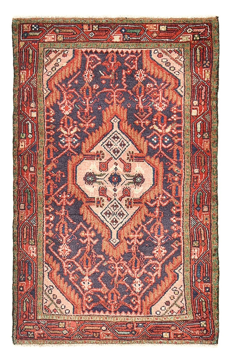 Hamadan Teppich 81x128cm - Perserteppich - hellrot