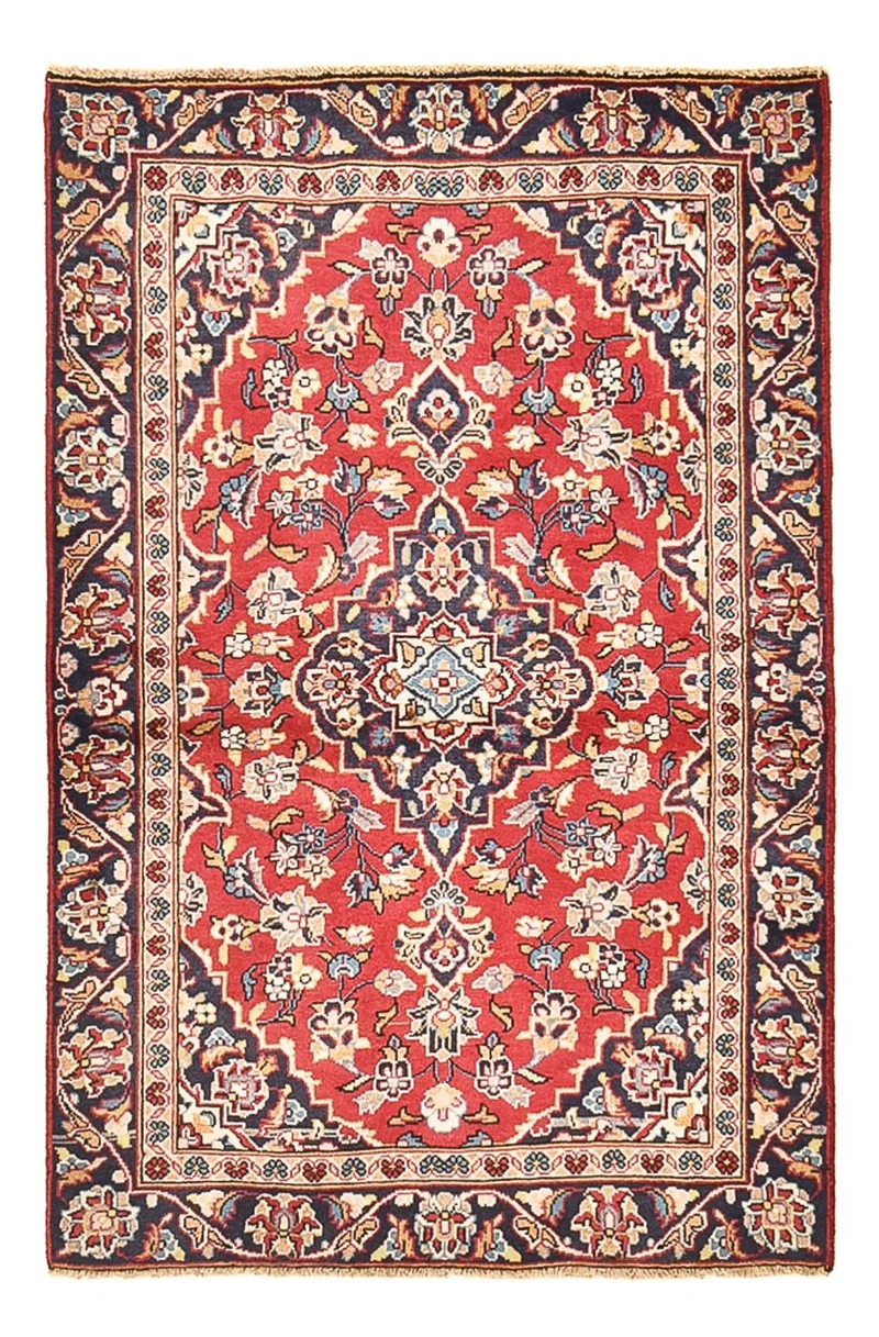 Keshan Teppich 90x138cm - Perserteppich - rot