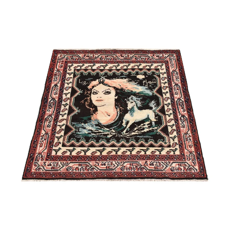Hamadan Teppich 101x118cm - Perserteppich - mehrfarbig