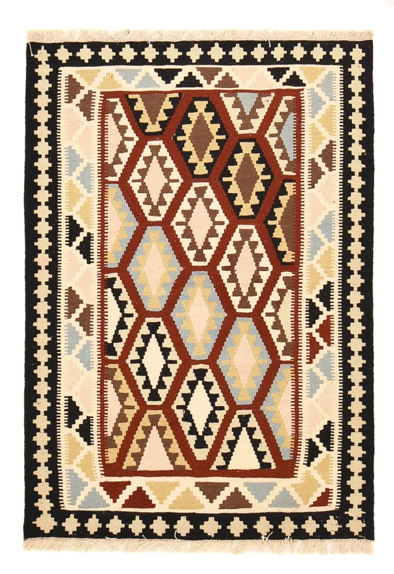 Kelim Fars Teppich 104x145cm - mehrfarbig