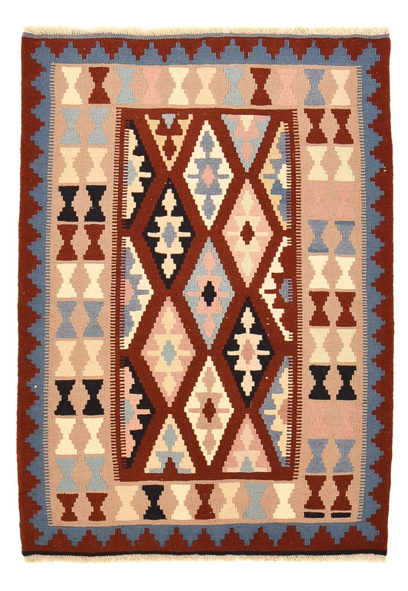 Kelim Fars Teppich 100x142cm - mehrfarbig