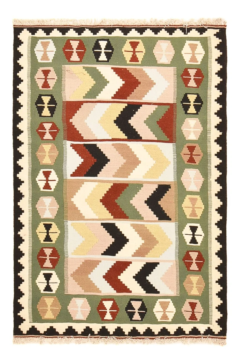 Kelim Fars Teppich 108x147cm - mehrfarbig