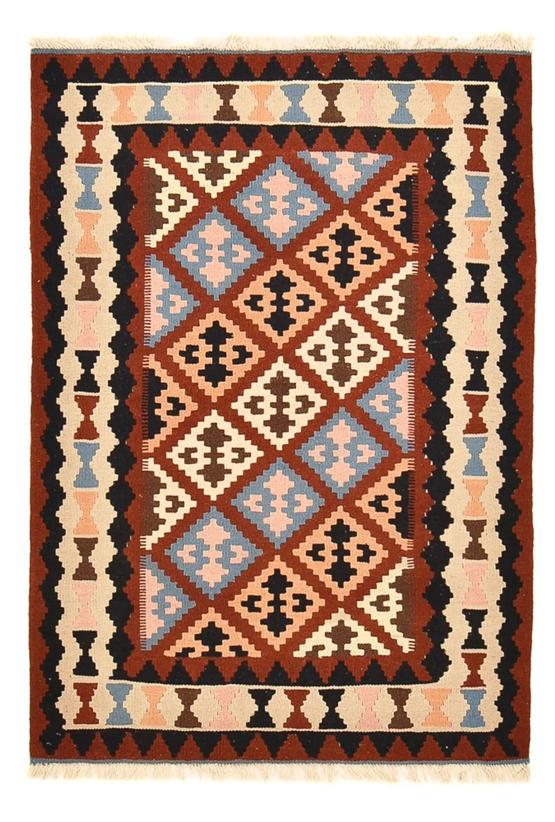 Kelim Fars Teppich 100x146cm - mehrfarbig