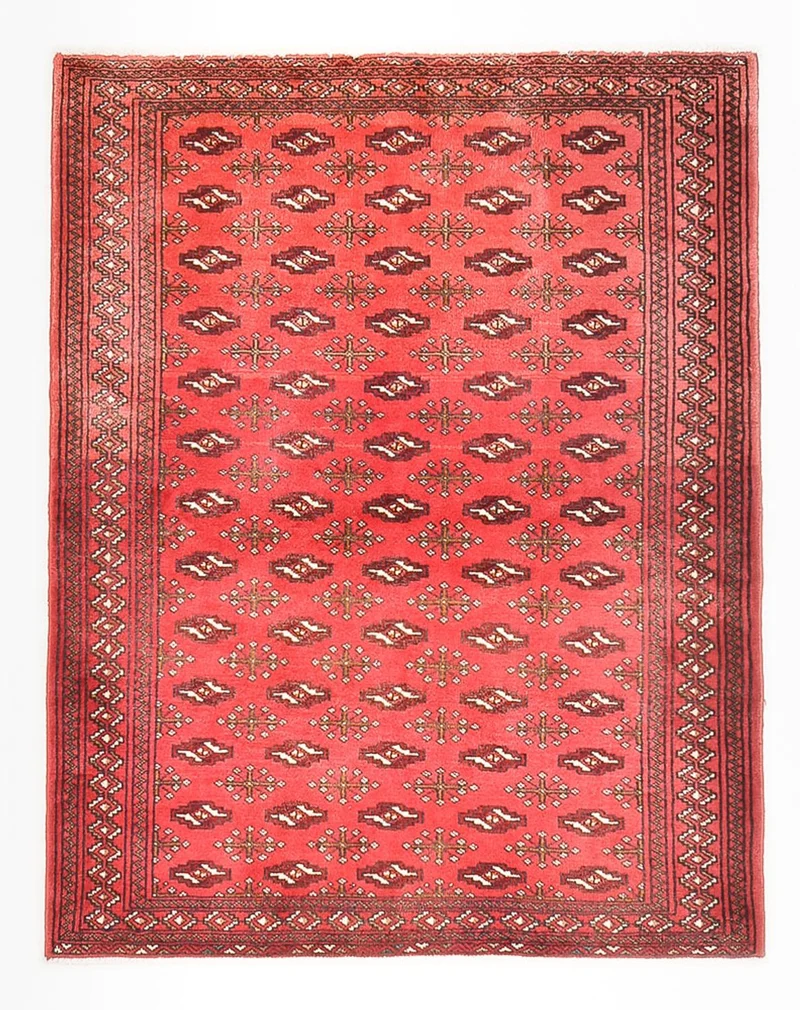 Turkaman Teppich 110x138cm - Orientteppich - rot