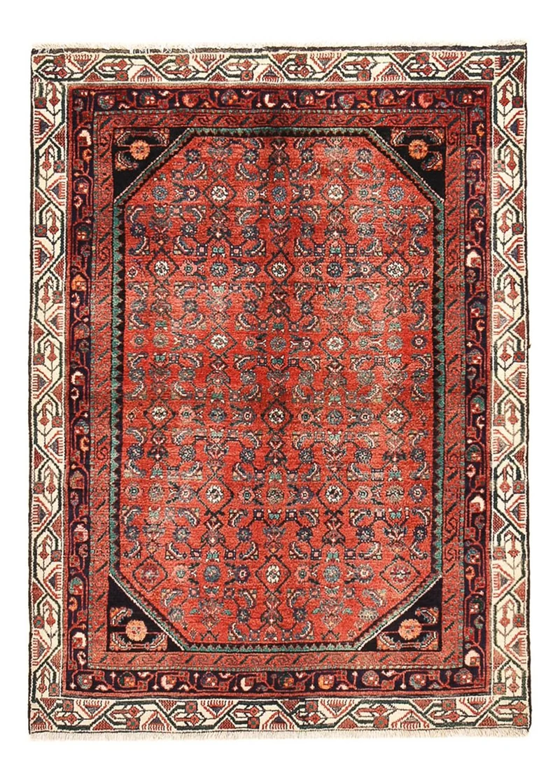 Hamadan Teppich 120x169cm - Perserteppich - hellrot