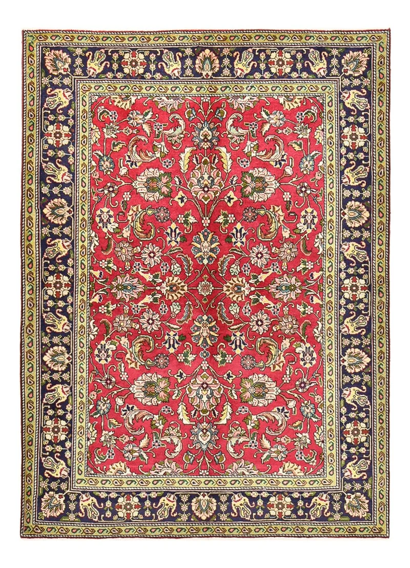 Täbriz Teppich 142x198cm - Perserteppich - rot