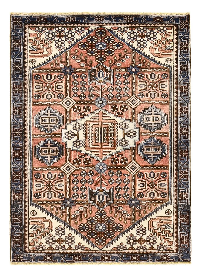 Hamadan Teppich 112x155cm - Perserteppich - mehrfarbig