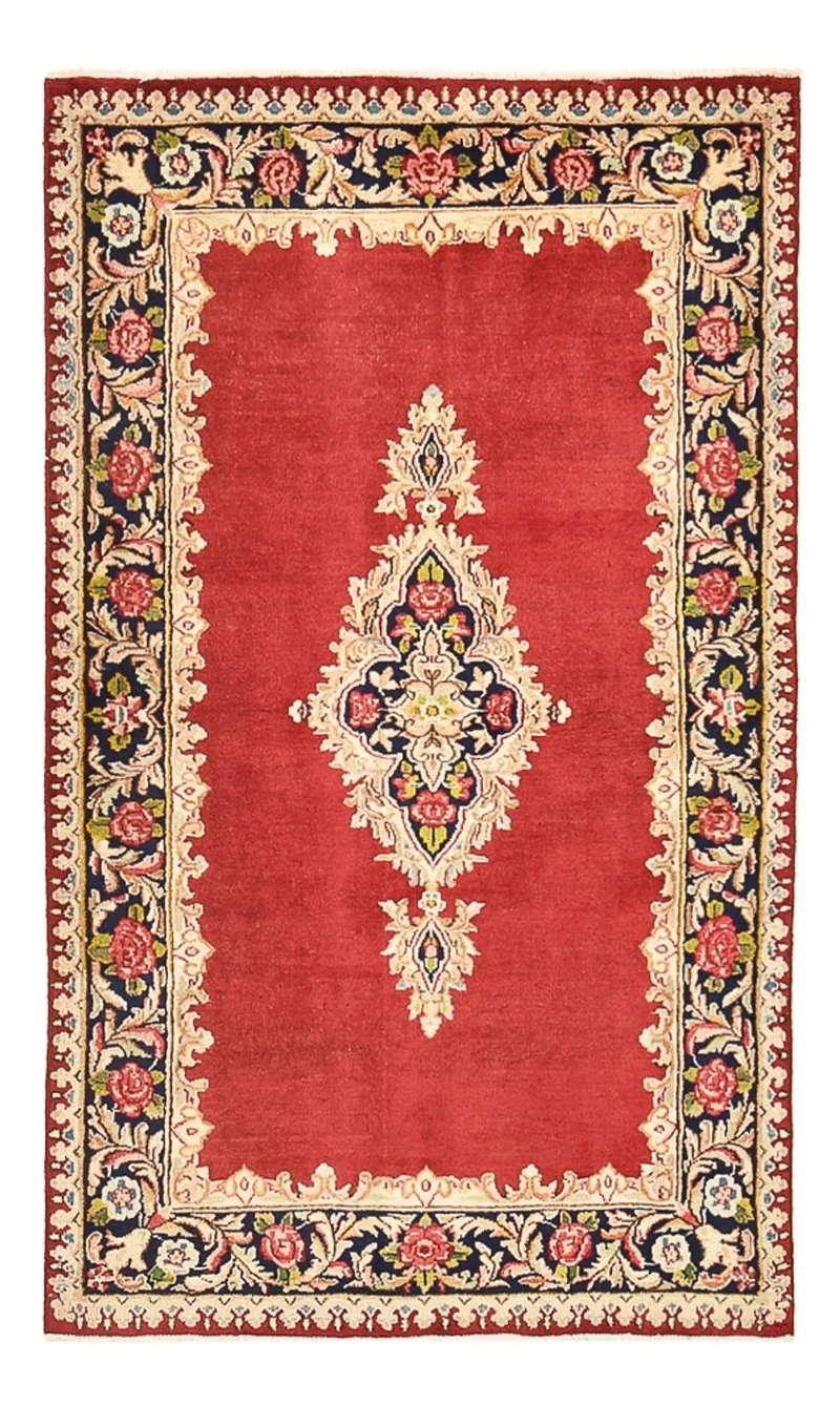 Rafsanjan Teppich 90x155cm - Perserteppich - rot