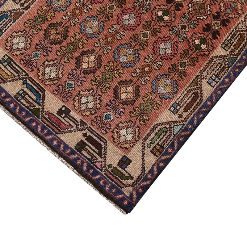 Hamadan Teppich 78x278cm - Perserteppich - hellrot