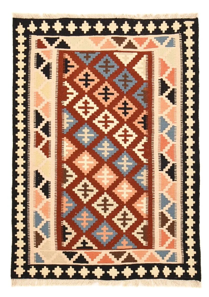 Kelim Fars Teppich 106x148cm - mehrfarbig