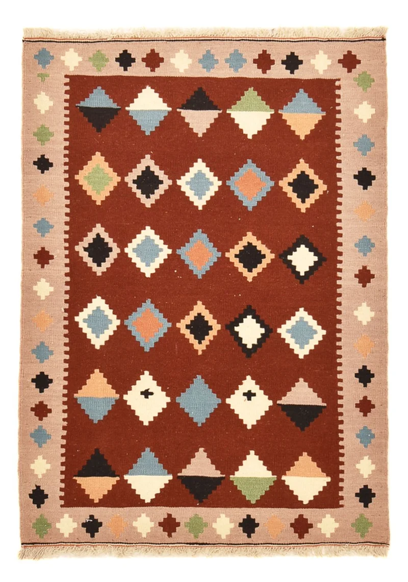 Kelim Fars Teppich 103x147cm - mehrfarbig