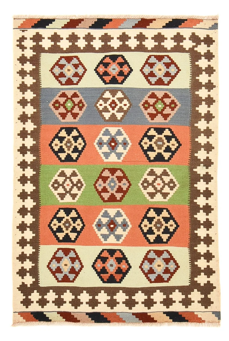 Kelim Fars Teppich 98x146cm - mehrfarbig