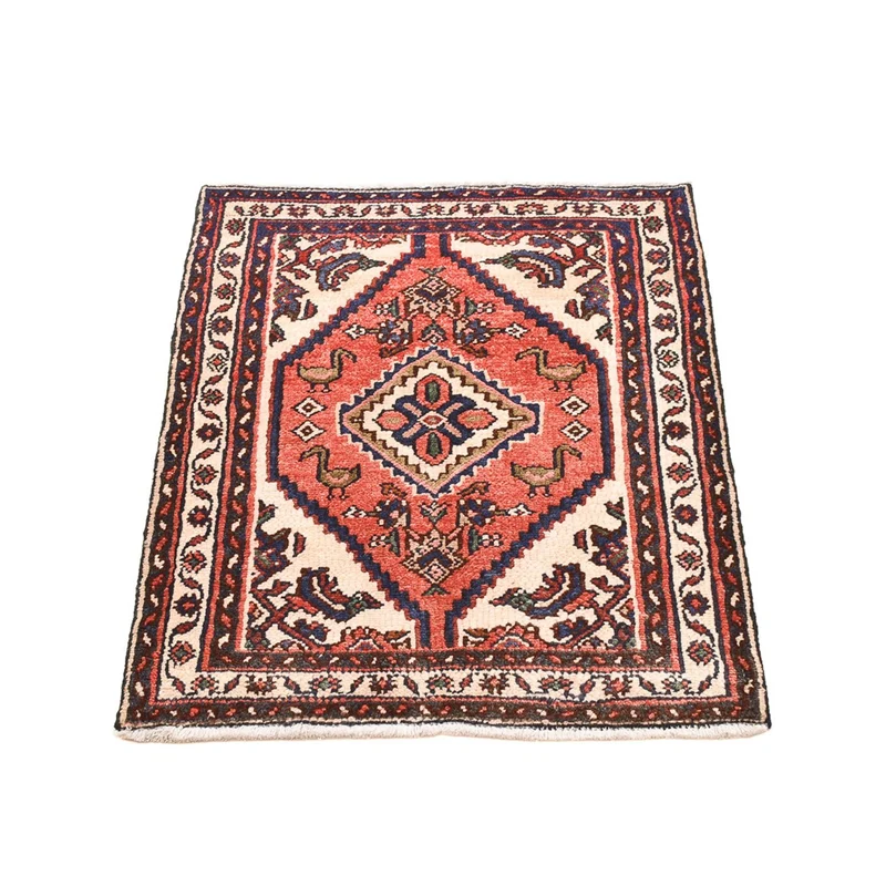 Hamadan Teppich 68x92cm - Perserteppich - hellrot