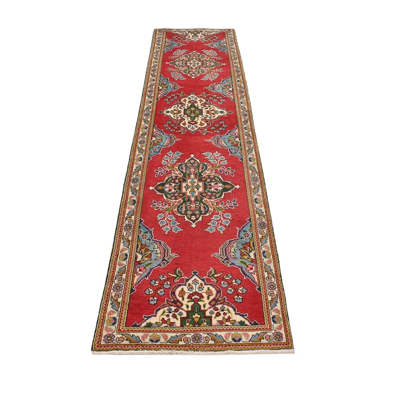 Läufer Perser - Täbriz - 80 x 343 cm - rot