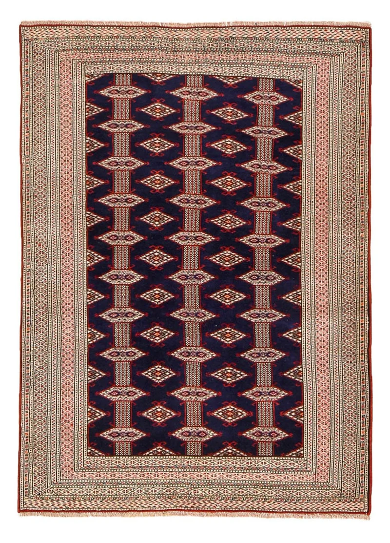 Turkaman Teppich 125x175cm - Orientteppich - dunkelblau
