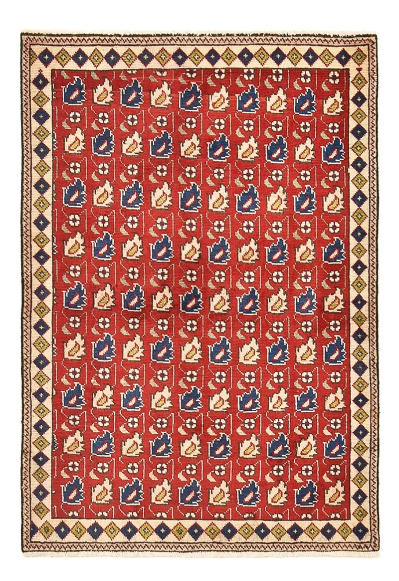 Täbriz Teppich 96x140cm - Perserteppich - rot