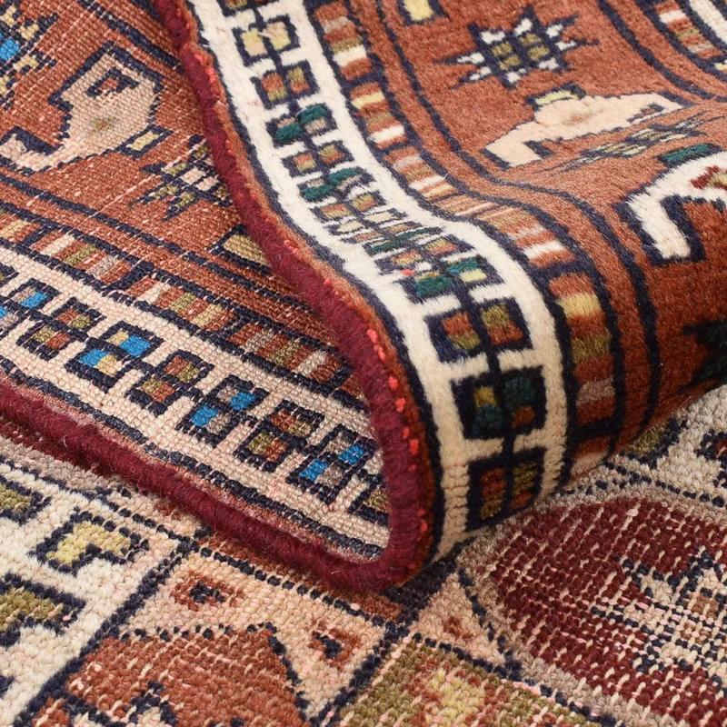 Ghoutshan Teppich 123x168cm - Perserteppich - dunkelbeige