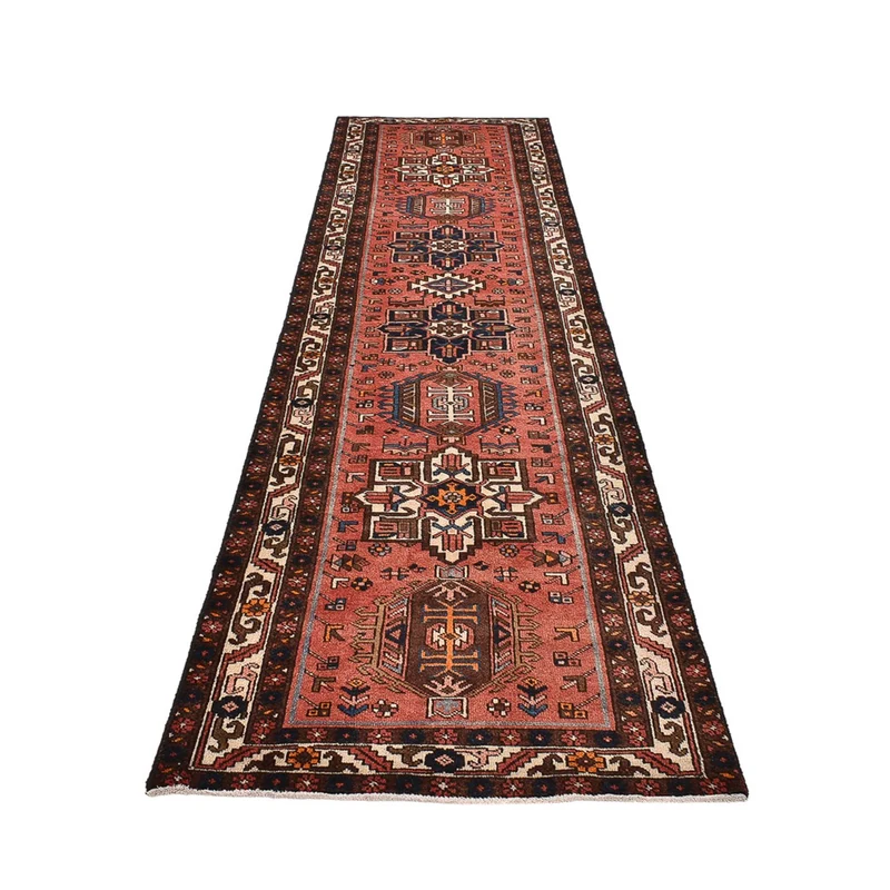 Hamadan Teppich 98x452cm - Perserteppich - hellrot
