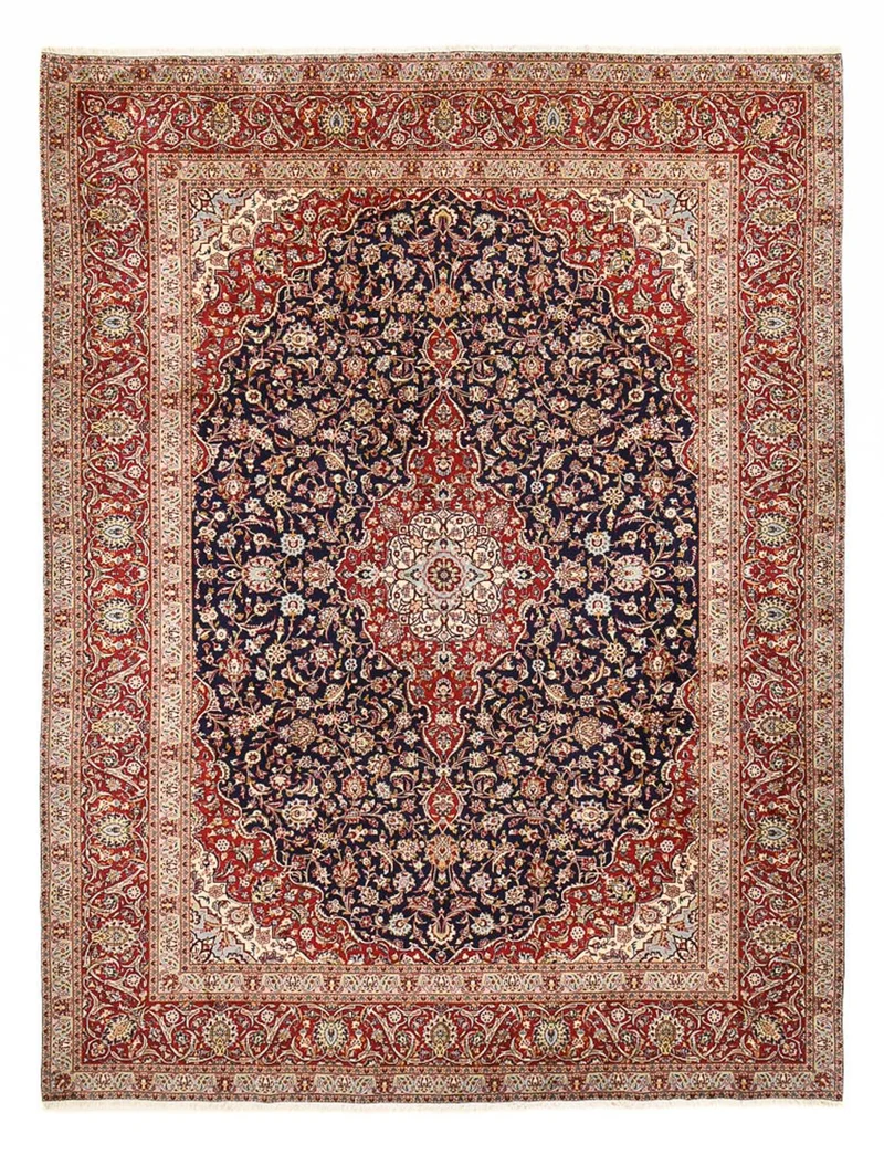 Keshan Teppich 302x389cm - Perserteppich - dunkelblau