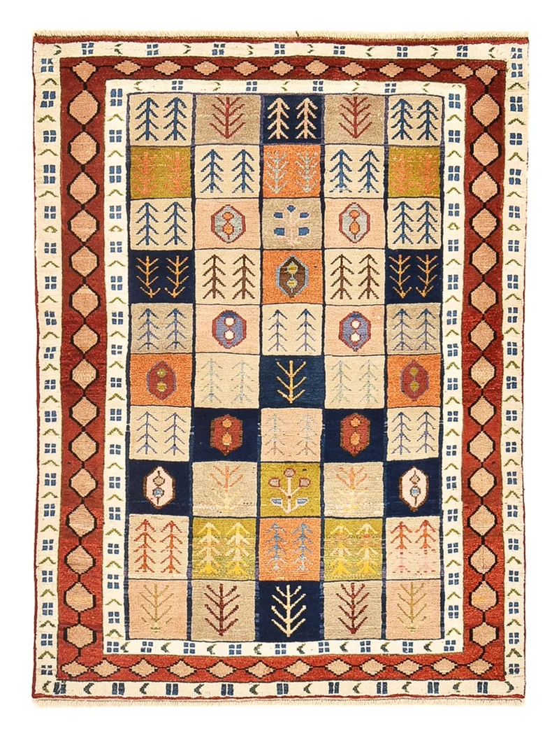 Gabbeh Persisch Teppich 103x143cm - Perserteppich Wollteppich - mehrfarbig