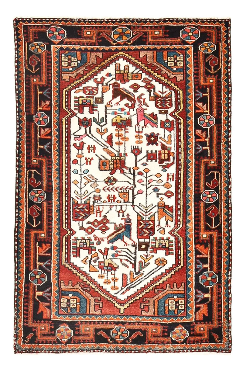 Touiserkan Teppich 93x142cm - Perserteppich - mehrfarbig