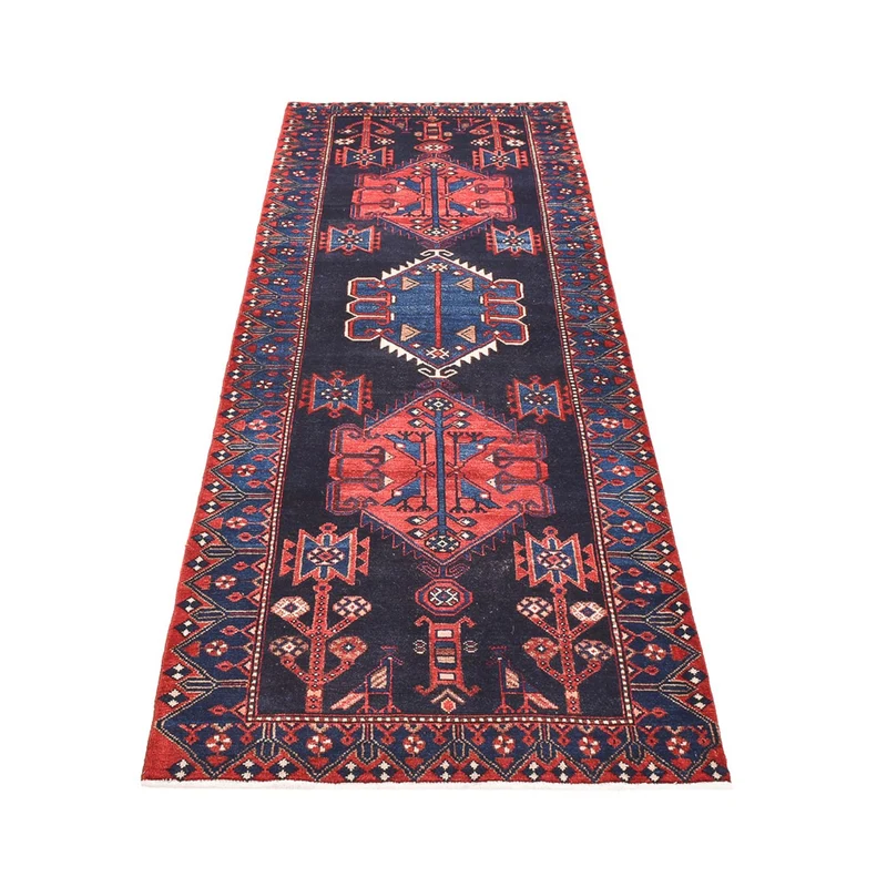 Hamadan Teppich 102x285cm - Perserteppich - dunkelblau