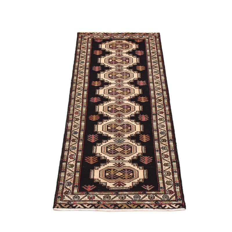 Turkaman Teppich 63x187cm - Orientteppich - dunkelblau
